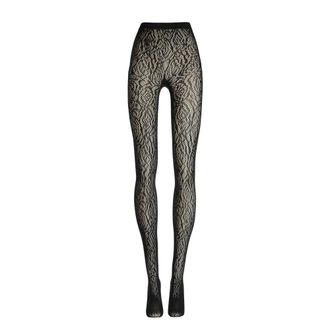 Wolford Floral Net Tights - Dames - Pantys - Zwart - XS - Wol - Ondergoed