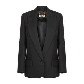 Elisabetta Franchi Single-breasted wollen jas - Dames - Jassen - Zwart - Maat: XS Wol