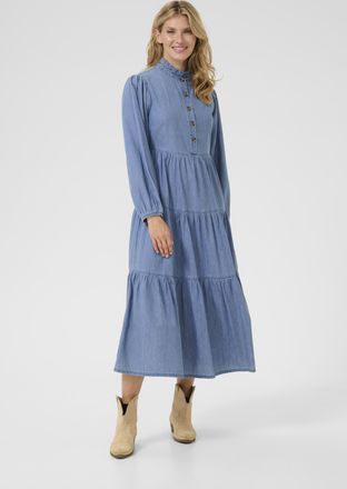 Cream Jurk Feminine Toronto Medium Blue Denim