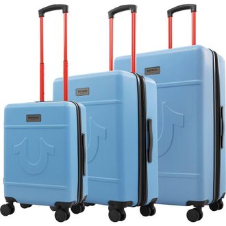 True Religion Molded U 3-Piece Hardside Spinner Luggage Set 22, 26.5 & 30.5 Expandable Suitcases in Blue at Nordstrom