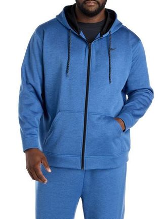 Reebok Performance Zip-Front Hoodie in Twilight Blue Hthr at Nordstrom, Size 3X Big