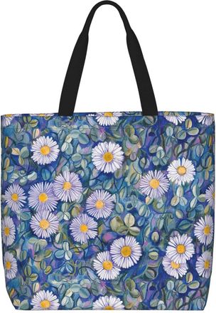 Generic Women Handbag Cute Flower Print Tote Bag Retro Waterproof Shopping Bags, For Daily, Gym, School, Work, Swim