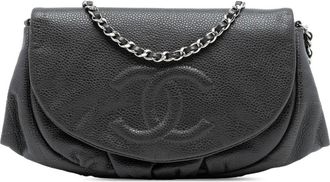 Chanel Borsa a tracolla Half Moon in pelle Caviar con catena 2012 - Grigio