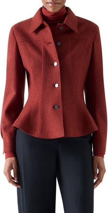 Akris Flared Boiled Wool Jacket in Copper at Nordstrom, Size 12