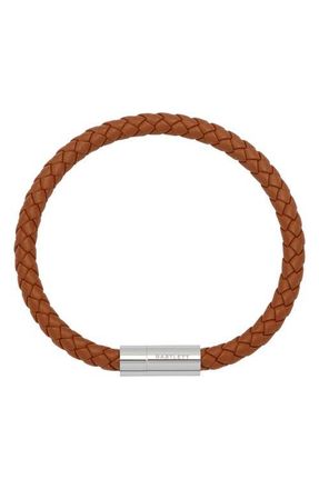 Estella Bartlett Caramel Brown Faux Leather Bracelet in Silver at Nordstrom