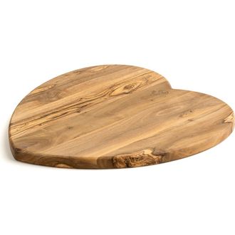 B&eacute;rard Olivewood Cutting Board, Heart Shape, 11 x 6.7 x 0.63 in Brown at Nordstrom