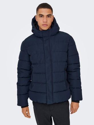 Only & Sons Steppjacke ONLY & SONS ONSCAYSON PUFFA OTW NOOS, Herren, Gr. XL, navy blazer, Web, Obermaterial: 100% Polyester, unifarben, regular fit normal, Rippb&uuml;