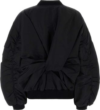 Cecilie Bahnsen Womens Black Nylon Bomber Jacket Exterior: Lining: Cupro Giubbini