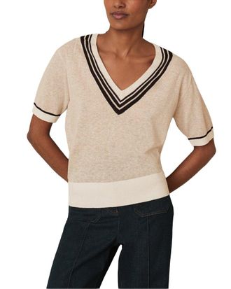 Reiss Ida Linen-Blend Cricket Top