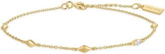 Ania Haie Rhombus Station Bracelet in Shiny Gold at Nordstrom