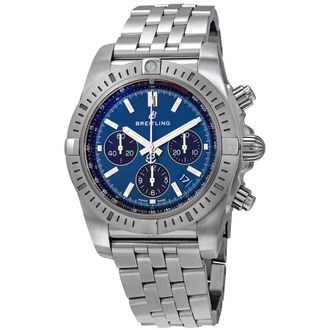 Breitling Pre-owned Breitling Chronomat Chronograph Automatic Blue Dial Mens Watch AB0115101C1A1