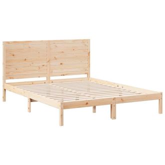 Berkfield Home Decorative Extra Long Bed Frame without Mattress 140x220 cm Solid Wood in Light Tan