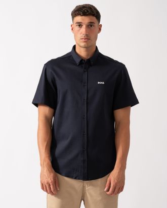 HUGO BOSS Mens B_Motion Shirt in Dark Blue Cotton - Size X-Large