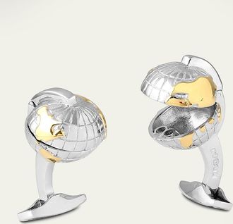 Tateossian Hinged Oceanic Globe Cufflinks