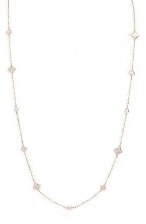 Argento Vivo Mother of Pearl Clover Pendant Necklace in Gold at Nordstrom