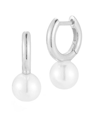 Sphera Milano Silver 7.5Mm Pearl Huggie Hoops