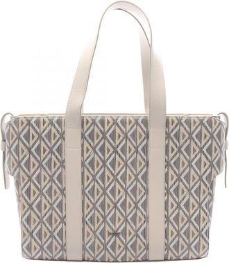 Dior Gray Multi-Color Coated Canvas Pvc Leather Handbag Tote Bag (Pre-Owned)