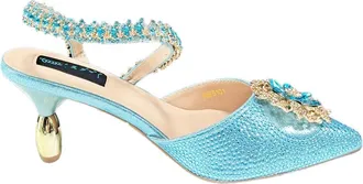 Generic Womens Shoes and Bag Set Sparkly Rhinestone Flower Evening Handbag Shiny Elegant Bridal Heeled Shoes