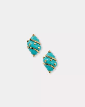 Lilly Pulitzer Kenneth Jay Lane Shell Clip Earrings