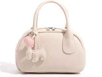Generic PU Leather Handbag with Adjustable Strap Pillow Bag for Women Shopping (White)
