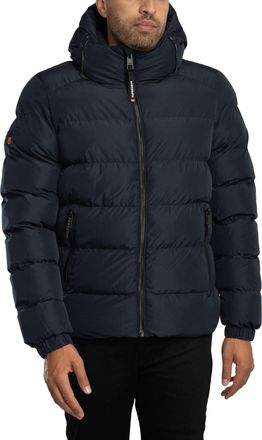Superdry Sport Puffer Jack Met Capuchon, Blauw