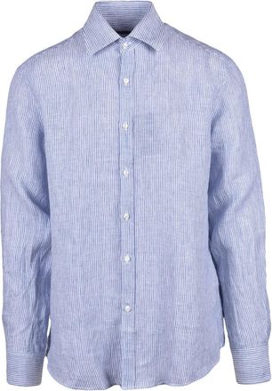 Paul & Shark White Blue Linen Shirt