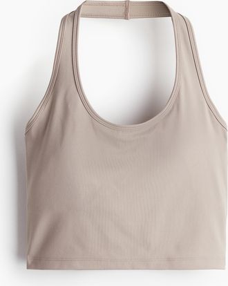 H&M Neckholder-Sporttop mit DryMove - Brown