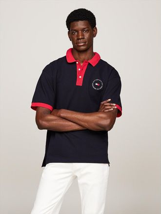 Tommy Hilfiger Mens Hilfiger Team Regular Fit Flag Polo - Navy - XXS