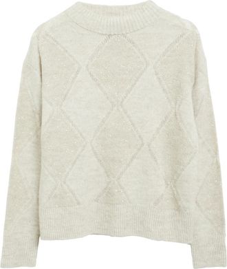 s.Oliver Ronde hals gebreid - Dames - Ronde hals truien - Beige - L - Truien & Vesten