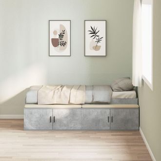 Berkfield Home Storage Bed Frame Concrete Grey 100x200 cm