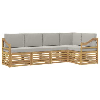 vidaXL Conjunto De Sof&aacute;s De Exterior 5 Pcs Blanco Y Gris Claro Vidaxl