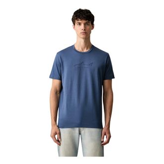 Paul & Shark Tops, Heren, Blauw, M, Katoen, Katoenen T-shirt