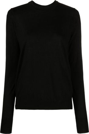 Zadig&Voltaire Emma asymmetric rear-slit wool jumper - women - Merino - S - Black