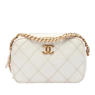 Chanel Pre-owned Camera Bag - Dames - Pre-owned - Wit - Maat: ONE Size Leer