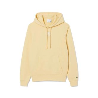 Lacoste Hoodies & sweatvesten, Heren, Geel, M, Katoen, Gebreide trui met ronde hals