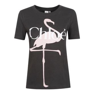 Chlo&eacute; T-Shirts, female, Black, Size: M Baby Fit Logo T-Shirt