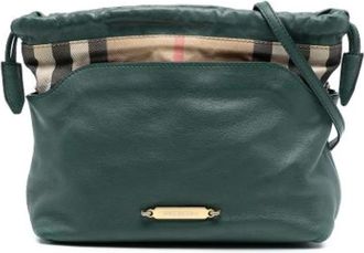 Burberry Pre-owned Cross Body Bags, female, Green, Size: ONE SIZE Pre-owned Leather Crossbody Bag
