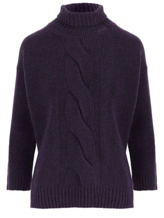 Bruno Manetti Cable-Knit Turtleneck Sweater Crafted