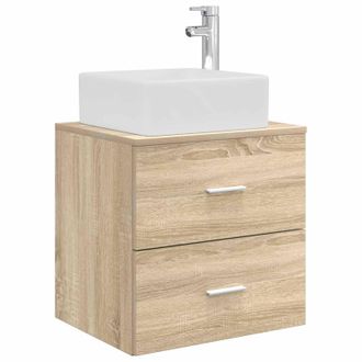 vidaXL Vanidad Con Lavabo De Pared Roble Sonoma 49,5 X 41 X 63 Cm Vidaxl
