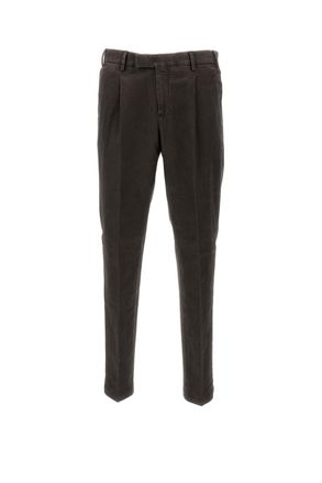 PT01 Cotton Straight-Leg Trousers With Pleated Detailing