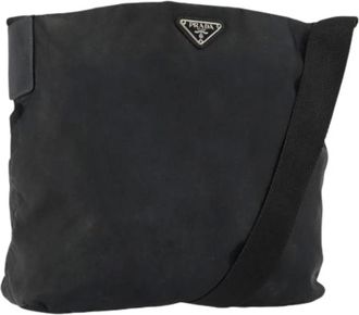 Prada Pre-owned Cross Body Bags, female, Black, Size: ONE SIZE Pre-owned Nylon Cross Body Bag