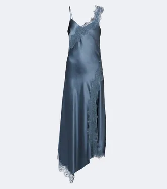 Veronica Beard Vernon lace-trimmed silk-blend midi dress