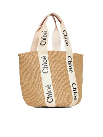 Chlo&eacute; Womens Basket Bag Large White Paper Handbags Hand