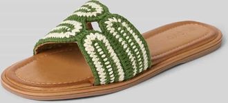 Inuovo Slides in Flecht-Optik in Grass, Gr&ouml;&szlig;e 40