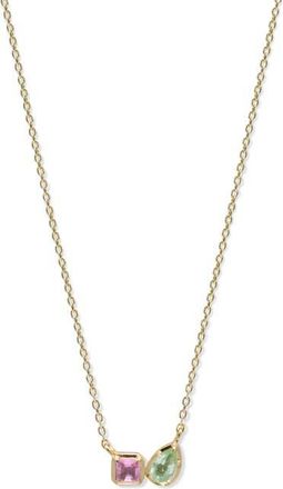 Anzie Melia Toi et Moi Pendant Necklace in Green at Nordstrom, Size 16