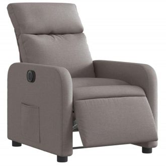 vidaXL Sill&oacute;n Reclinable El&eacute;ctrico Tela Gris Taup&eacute; Vidaxl
