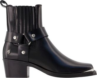 Anine Bing Mid-height Biker Ankle Boots - female - Anine Bing - Cowboy & Biker Boots - Black - 3 UK - Shoes