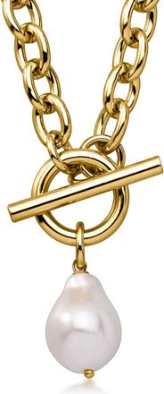 Ross-Simons Italian 14kt Yellow Gold-Plated Necklace With Simulated Baroque Pearl