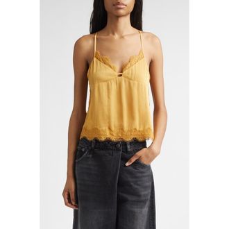 R13 Lace Trim Camisole in Yellow at Nordstrom, Size X-Small