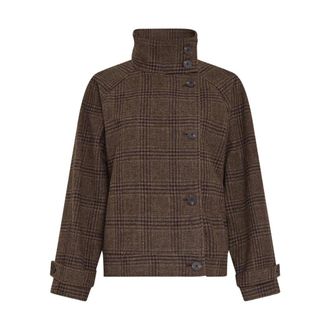 Moss Copenhagen Pamela Amaranda Jas CHK - Dames - Jassen - Bruin - Maat: Xs/S Wol